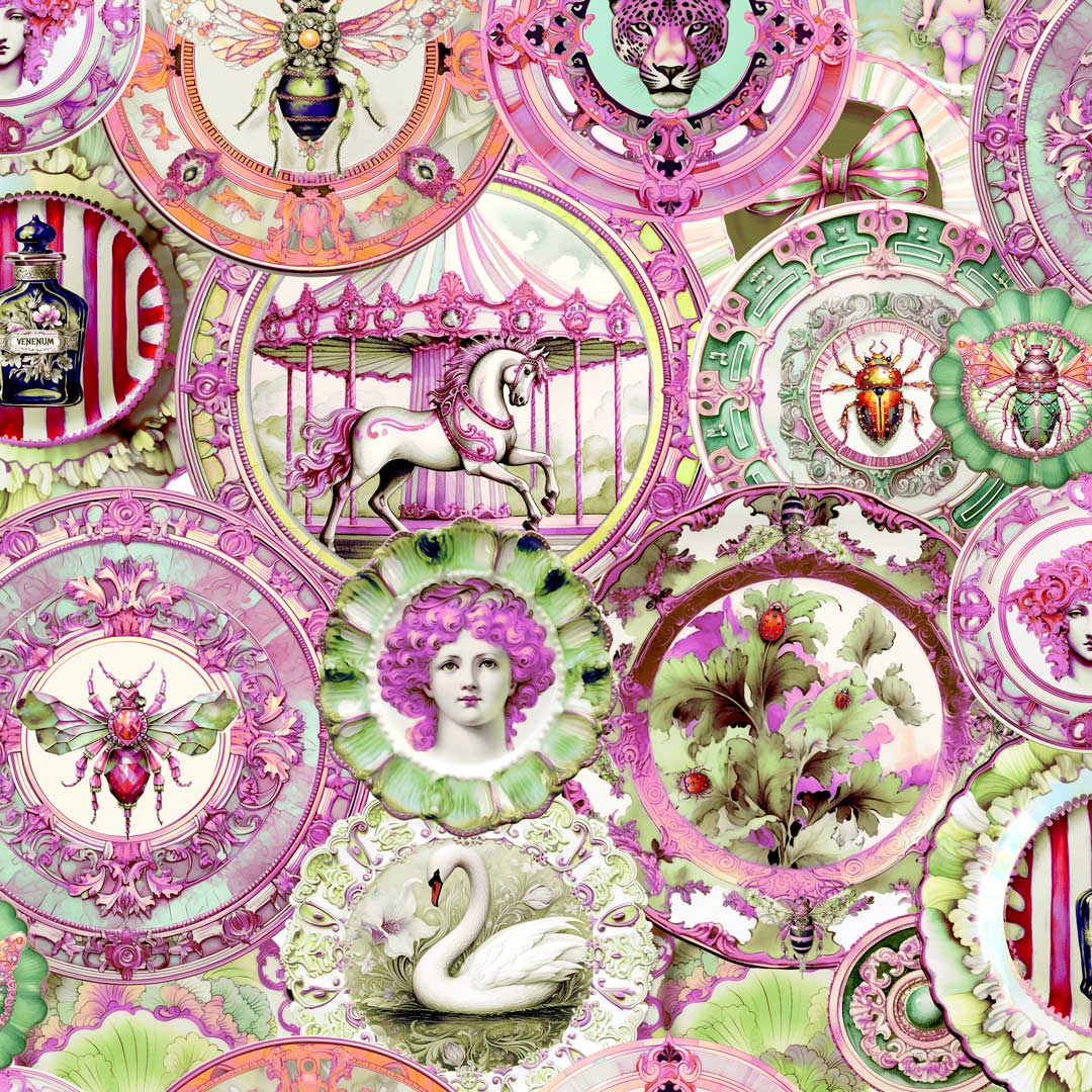 Wonderland Plates Wallpaper