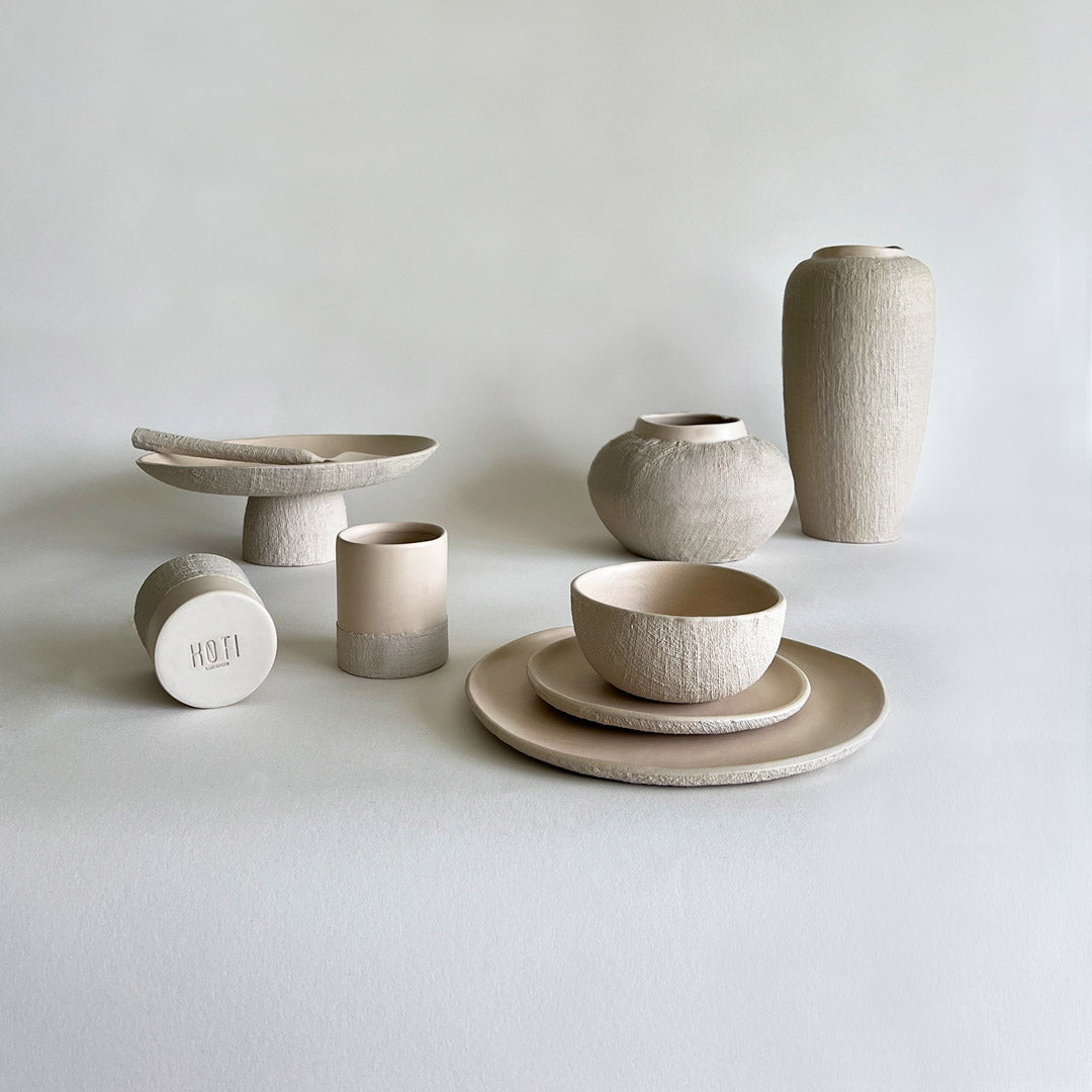 YUTA Ceramic Dinnerware Set - Beige - Koti London
