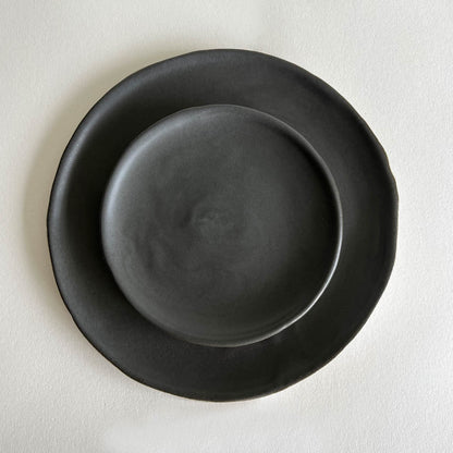 YUTA Ceramic Dinnerware Set - Beige and Charcoal - Koti London