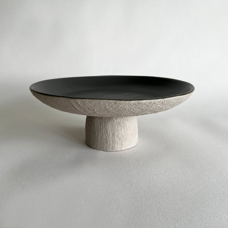 YUTA Ceramic Dinnerware Set - Beige and Charcoal - Koti London