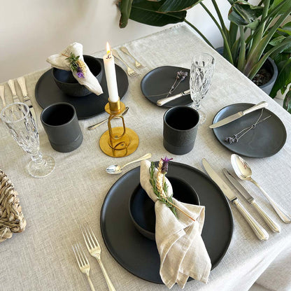 YUTA Ceramic Dinnerware Set - Black - Koti London
