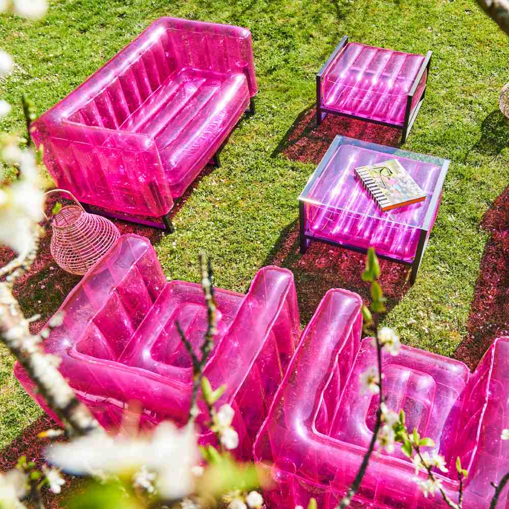 Yomi Inflatable Armchair Pink – Lime Lace - Main Image