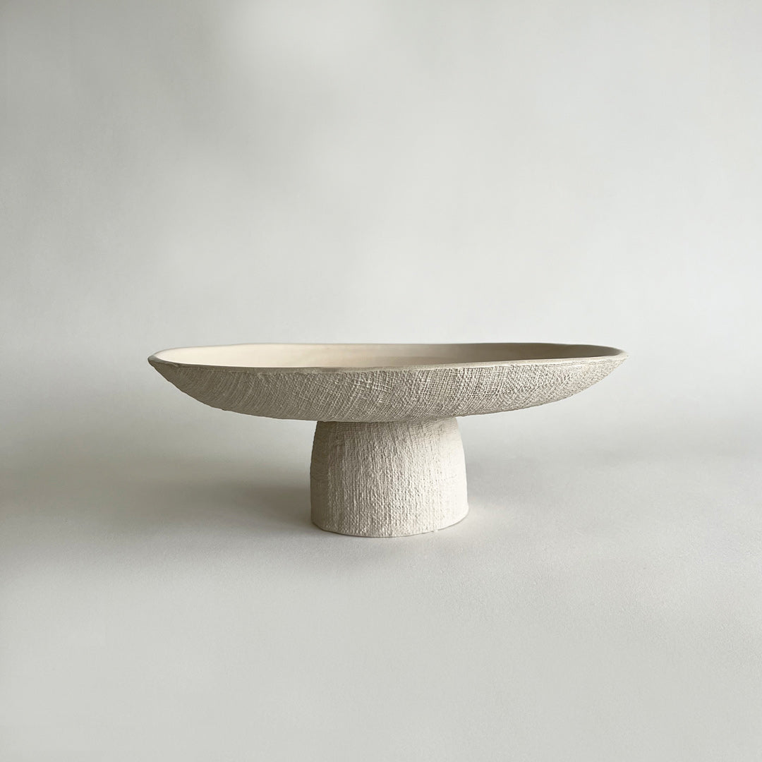 Yuta Ceramic Serving Tray - Beige