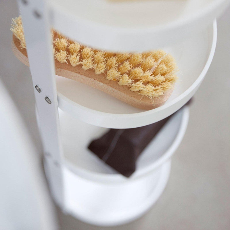 4 Tray Round Bathroom Caddy - White Gloss