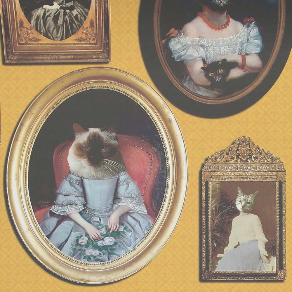 A Cavalcade of Cats Wallpaper - Mustard - Graduate Collection