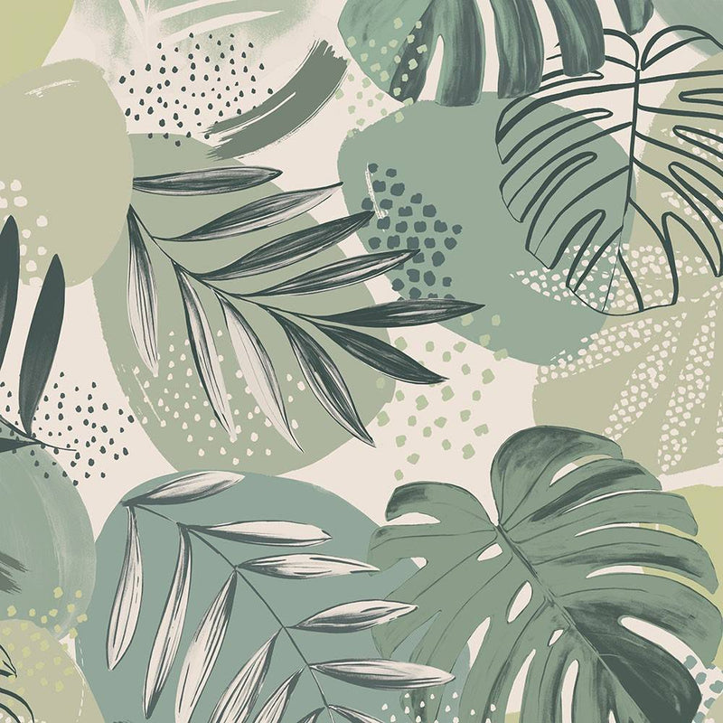 Abstract Jungle Wallpaper - Leaf Green - Brand Mckenzie