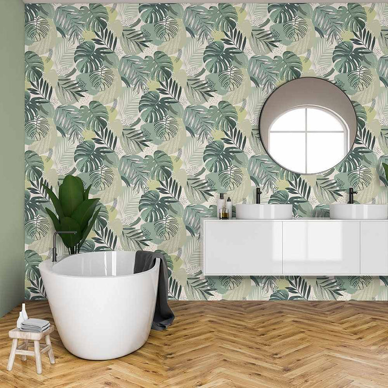 Abstract Jungle Wallpaper - Leaf Green - Brand Mckenzie