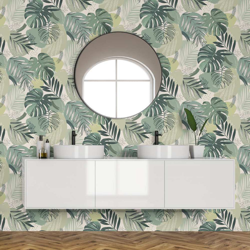 Abstract Jungle Wallpaper - Leaf Green - Brand Mckenzie