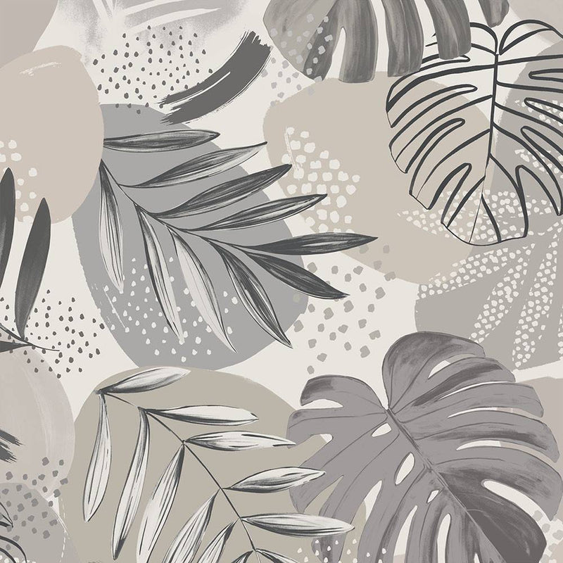 Abstract Jungle Wallpaper - Putty Grey - Brand Mckenzie