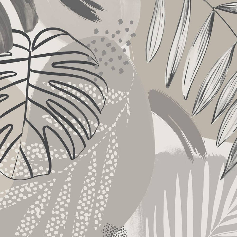 Abstract Jungle Wallpaper - Putty Grey - Brand Mckenzie