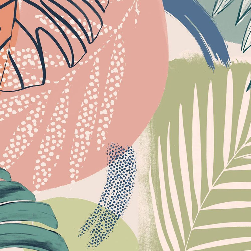 Abstract Jungle Wallpaper - Teal Blue - Brand Mckenzie