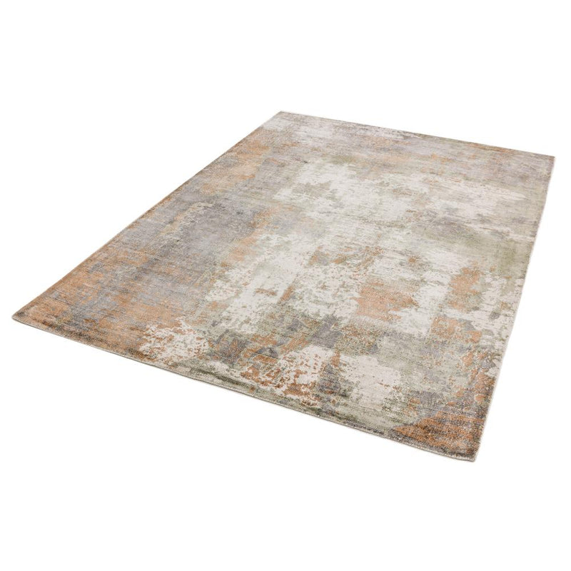 Abstract Screen Printed Hand Woven Rug - Coral