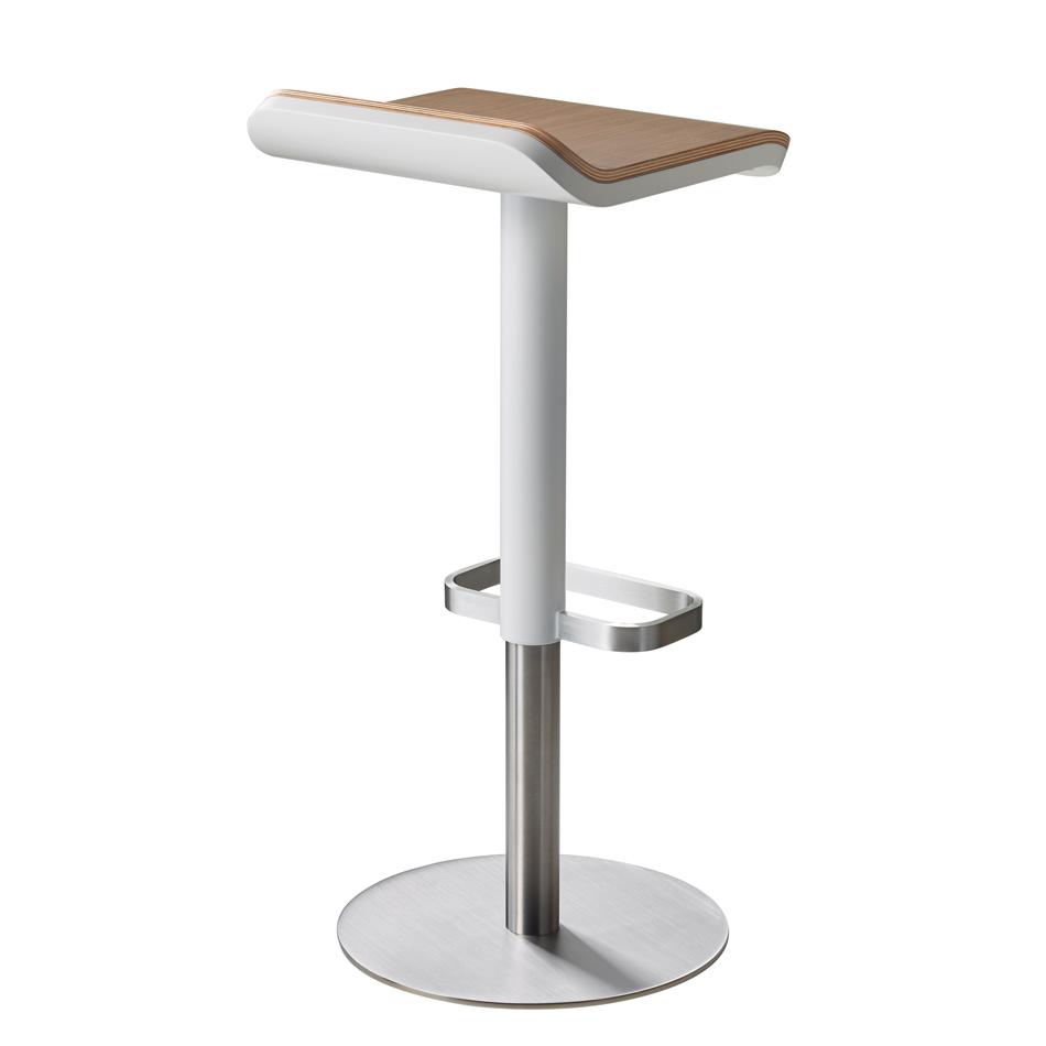 Adjustable ED Bar Stool - White & Oak - Moree