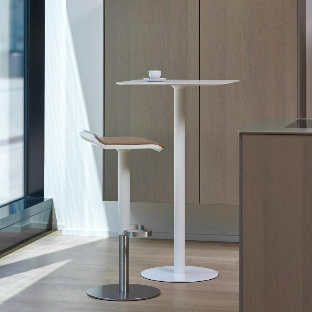 Adjustable ED Bar Stool - White & Oak - Moree