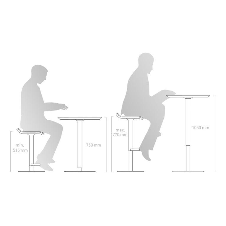 Adjustable ED Bar Stool - White & Oak - Moree