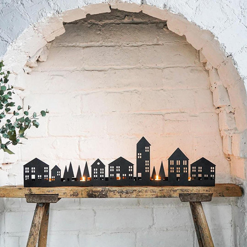 Advent Count Down Tealight Candle Holder - Black