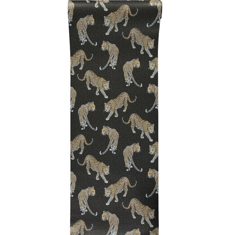 All Over Leopard Wallpaper - Charcoal - Graduate Collection