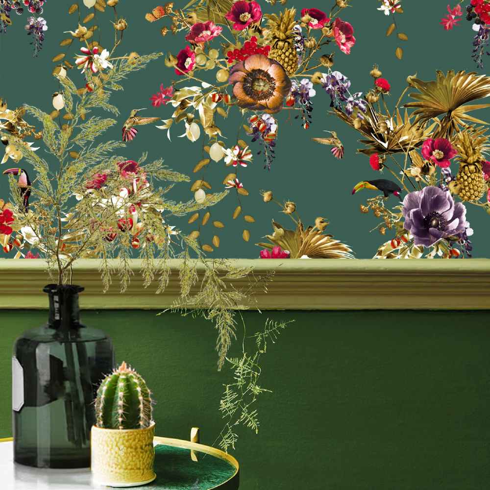Amazonia Bloom Wallpaper Smaragd &