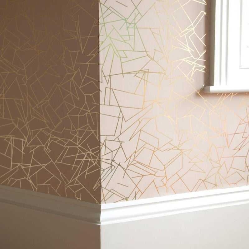 Angles Wallpaper - Pink & Gold - Erica Wakerly