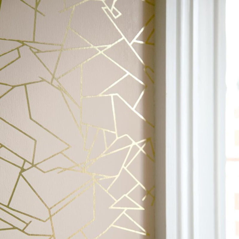 Angles Wallpaper - Pink & Gold - Erica Wakerly