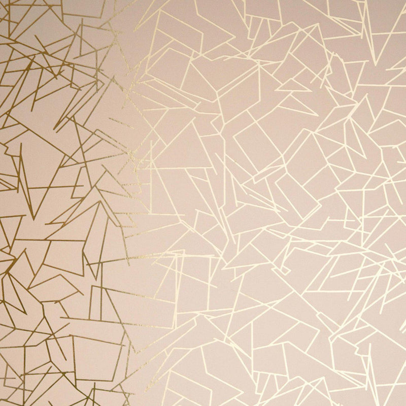 Angles Wallpaper - Pink & Gold - Erica Wakerly