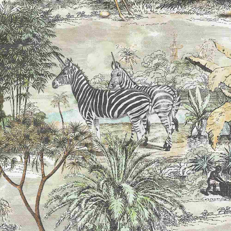 Animal Islands Wallpaper - Bamboo Green - Brand Mckenzie