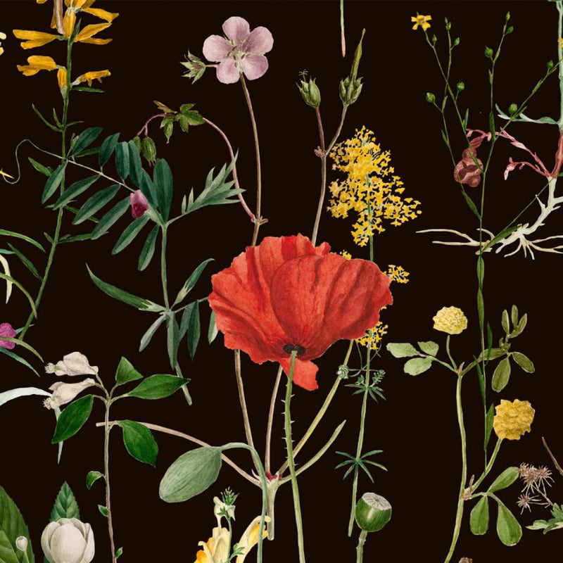 Aquafleur Anthracite Wallpaper - Set of 3 Rolls - MINDTHEGAP