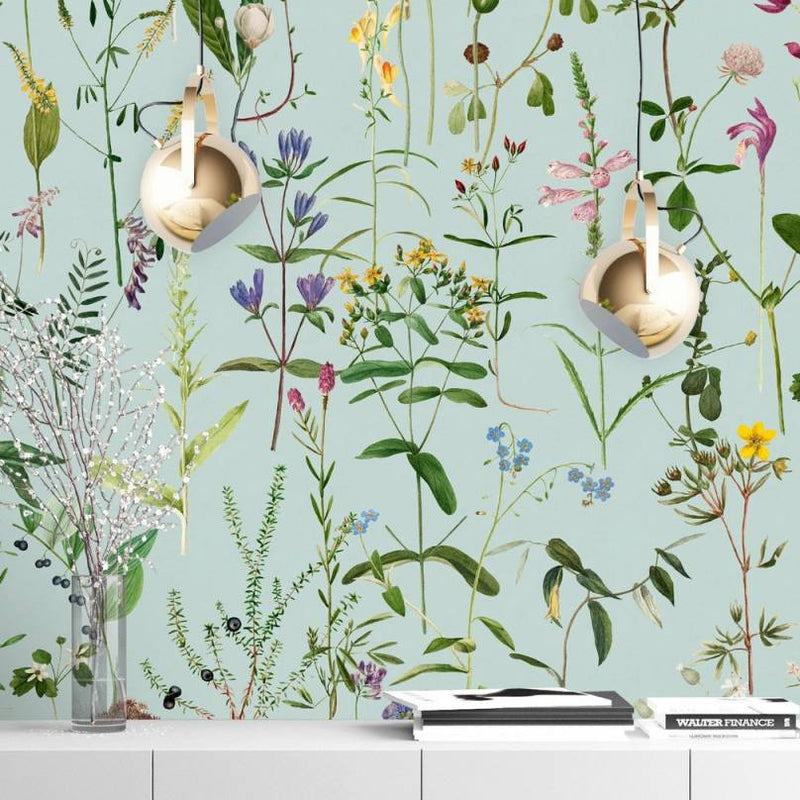 Aquafleur Aquamarine Wallpaper - Set of 3 Rolls - MINDTHEGAP