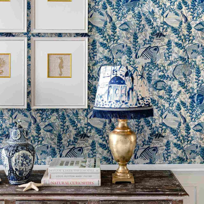 Aquarium Indigo Wallpaper - Set of 3 Rolls - MINDTHEGAP