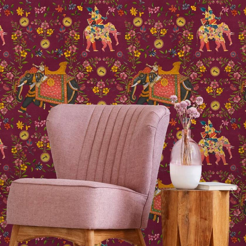 Aristocracy Mauve Wallpaper - Set of 3 Rolls - MINDTHEGAP
