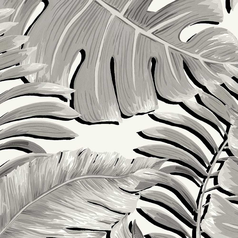 Banana Leaves Max Wallpaper - Black & White - Brand Mckenzie