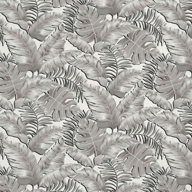 Banana Leaves Wallpaper - Black & White - Brand Mckenzie