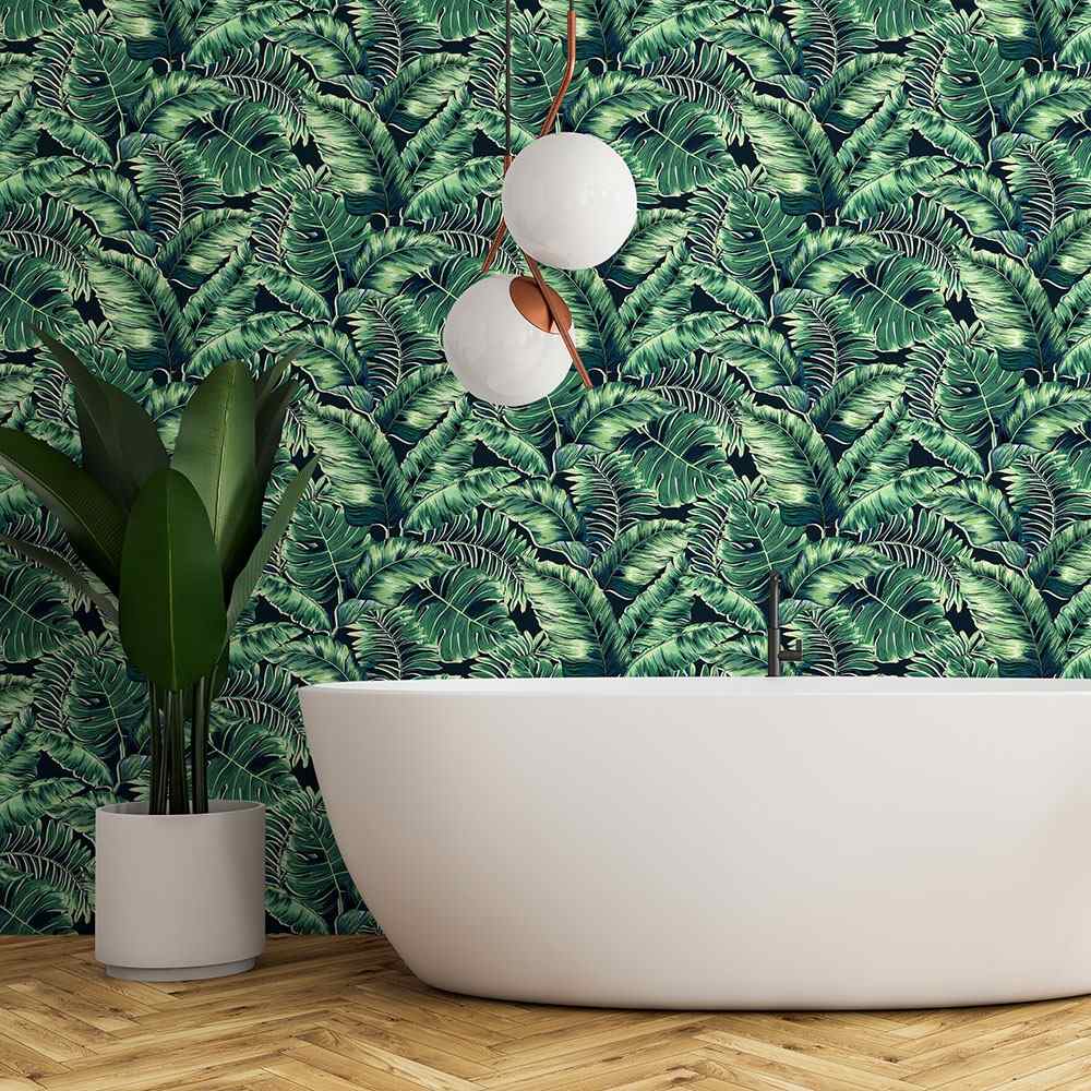 Banana Leaves Wallpaper - Leaf Green - Brand Mckenzie