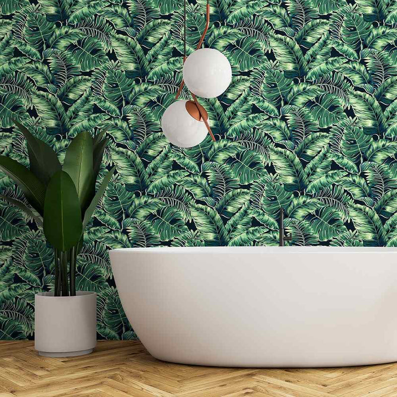 Banana Leaves Wallpaper - Leaf Green - Brand Mckenzie