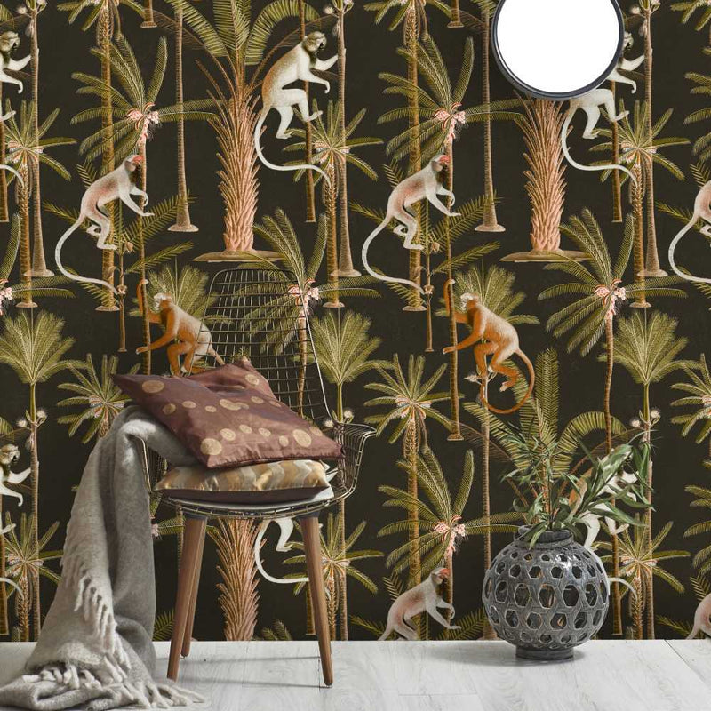 Barbados Anthracite Wallpaper - Set of 3 Rolls - MINDTHEGAP