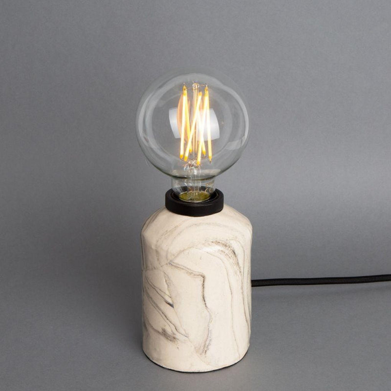 Bixa Small Ceramic Table Lamp - Marbled - Mullan Lighting