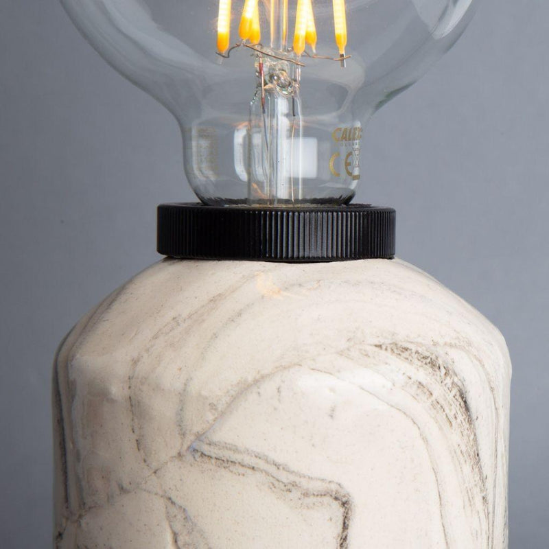 Bixa Small Ceramic Table Lamp - Marbled - Mullan Lighting