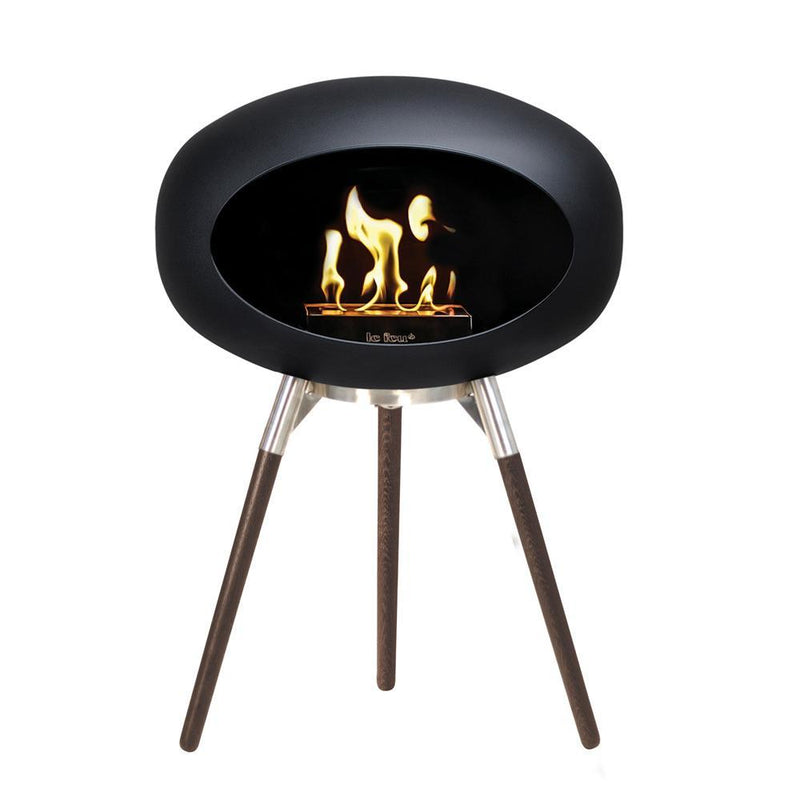Black Ground Low Bioethanol Tripod Fireplace - Le Feu