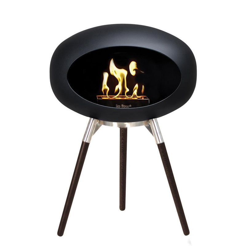 Black Ground Low Bioethanol Tripod Fireplace - Le Feu