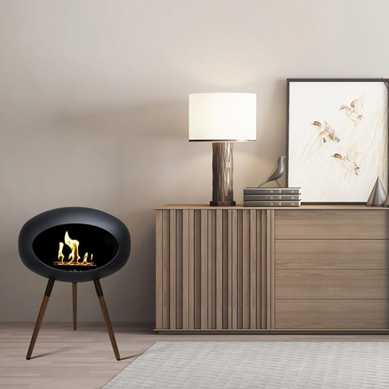 Black Ground Low Bioethanol Tripod Fireplace - Le Feu