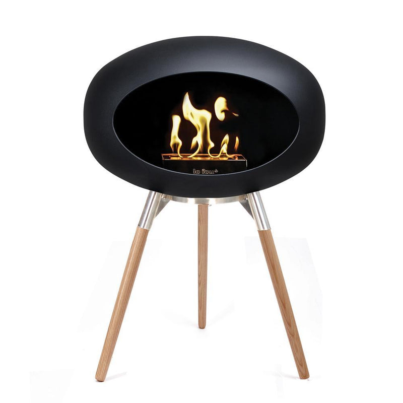 Black Ground Low Bioethanol Tripod Fireplace - Le Feu