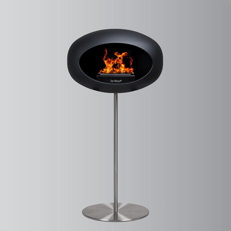Black Ground Steel High Bioethanol Fireplace - Le Feu