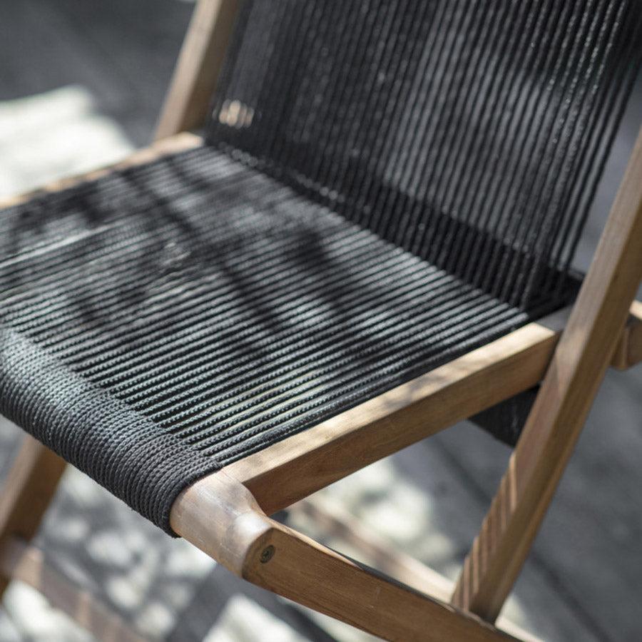 Black Rope Patio Table And Chair Set Lime Lace