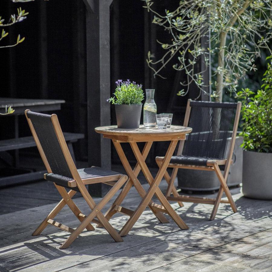Black Rope Patio Table And Chair Set Lime Lace