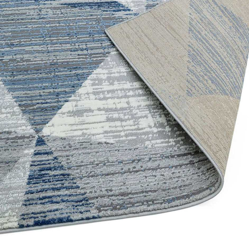 Block Angles Print Rug - Blue