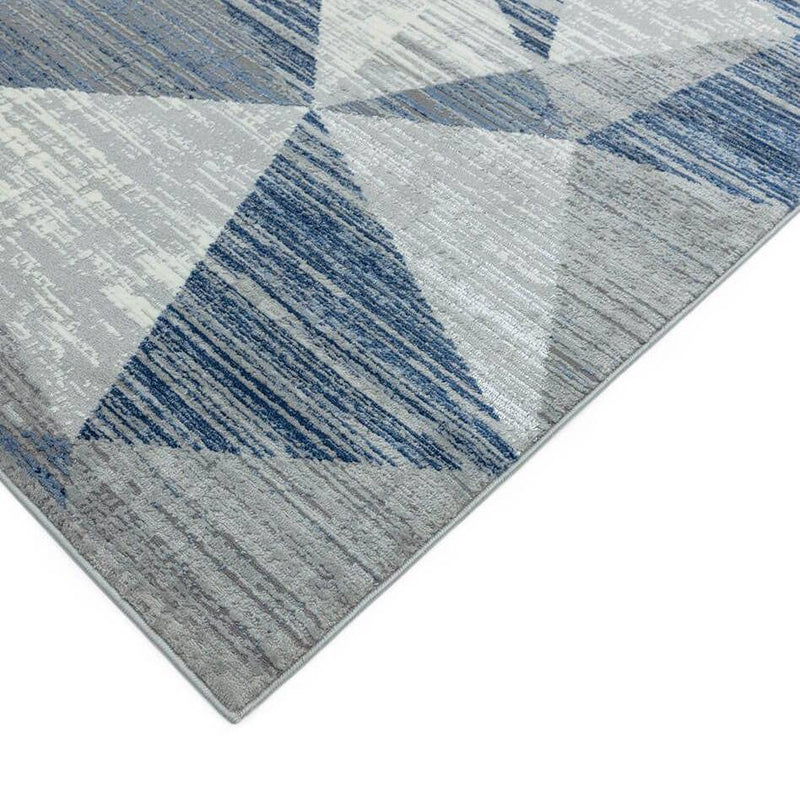 Block Angles Print Rug - Blue