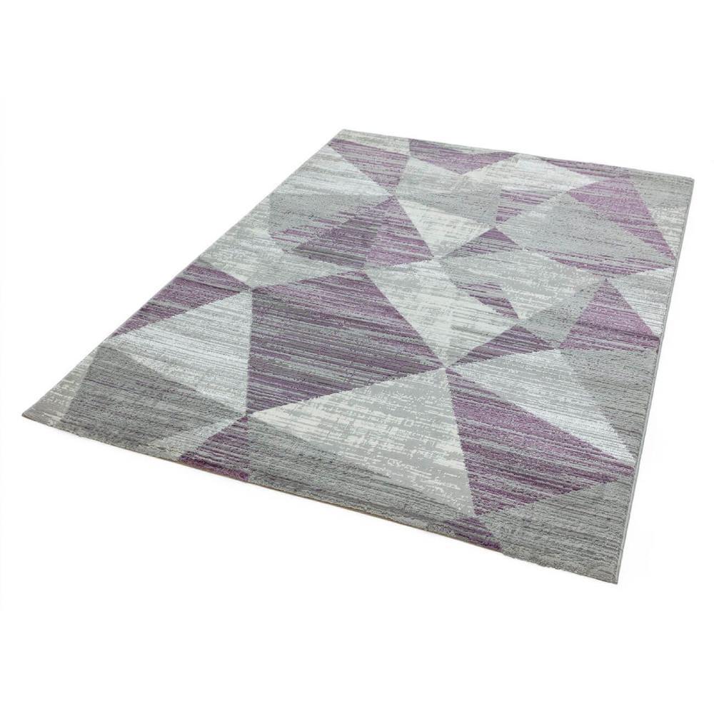 Block Angles Print Rug - Heather