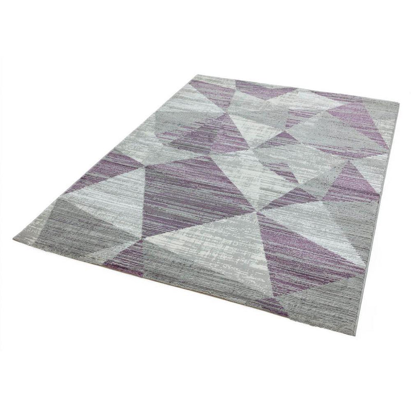 Block Angles Print Rug - Heather