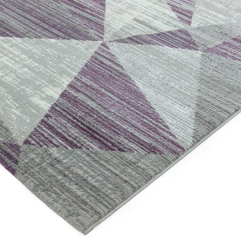 Block Angles Print Rug - Heather