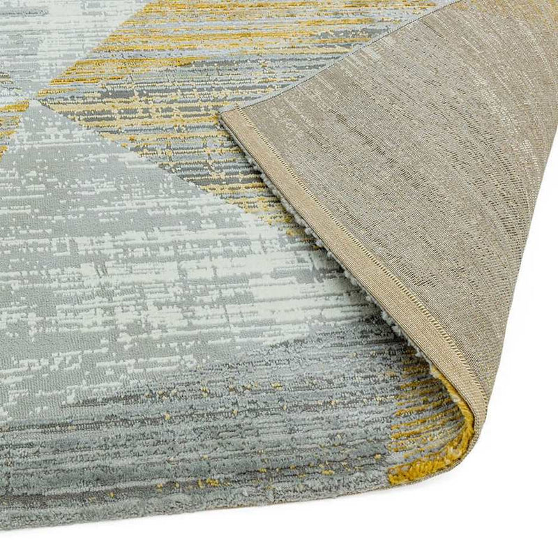Block Angles Print Rug - Yellow